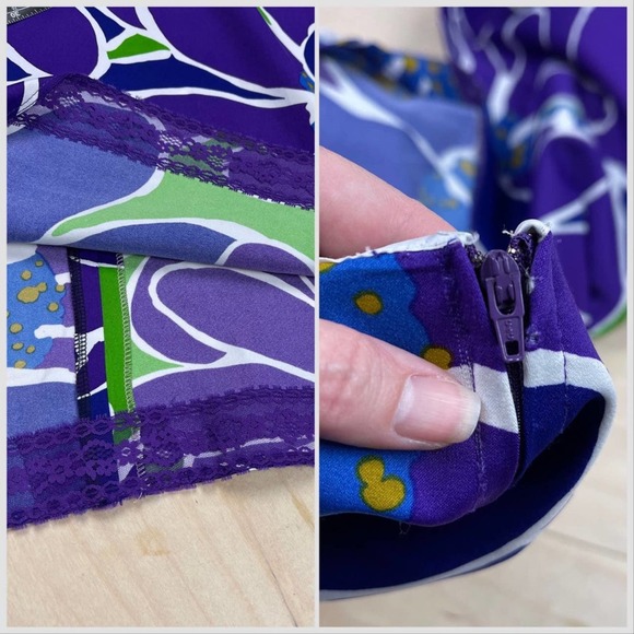 Vintage 1970s Purple Hawaiian Floral Print Sleeveless Maxi Dress - Picture 6 of 8